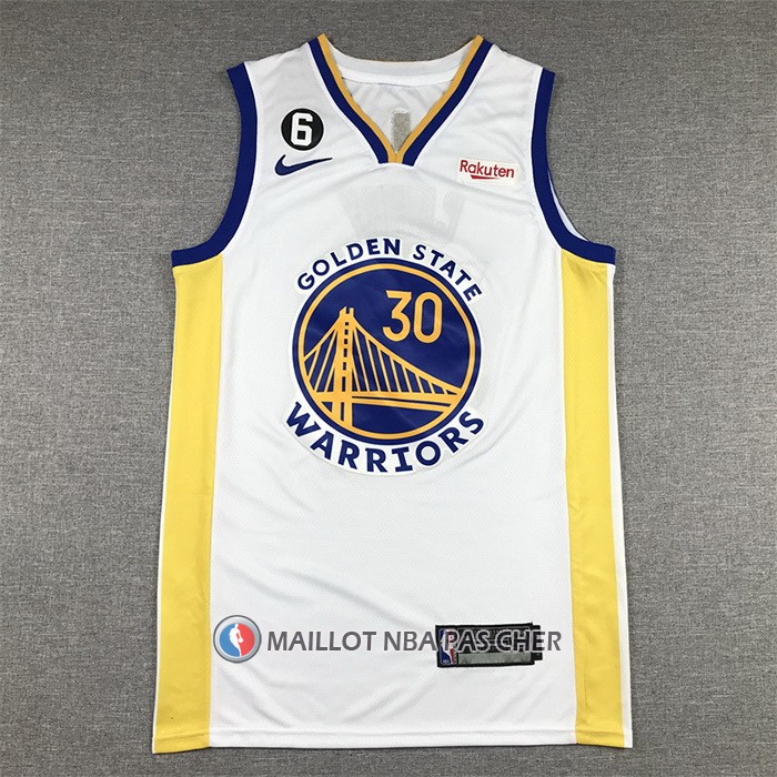 Maillot Golden State Warriors Stephen Curry NO 30 Association 2022-23 Blanc